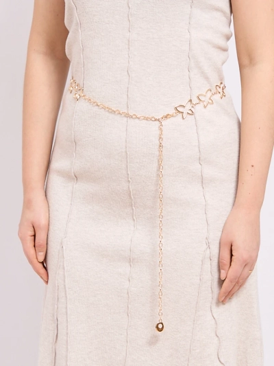 Ženski kovinski pas Aurelia Motyl z elegantno verižico – 115 cm