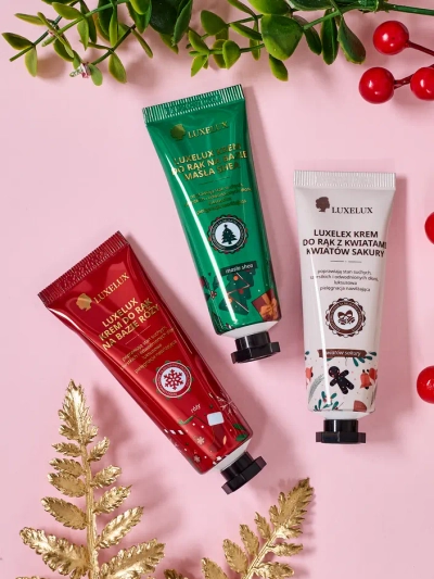 Luxelux božični set krem za roke iz serije botanične esence 25g