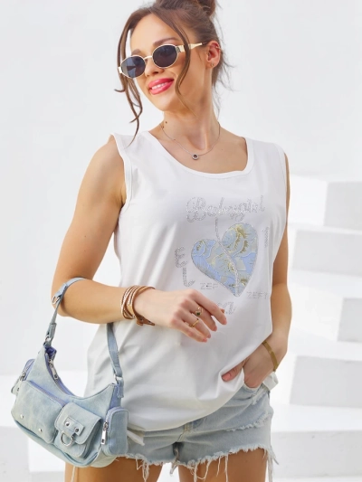 Royalfashion bomba majica z bombažem s srčkom