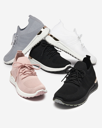 Royalfashion Tkaninowe czarne sportowe buty damskie Ferroni