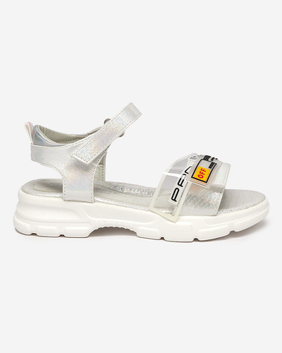 Royalfashion Srebrne błyszczące sandałki dziewczęce Lorij