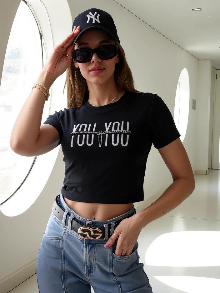 Royalfashion Ženski bombažni crop top z napisom