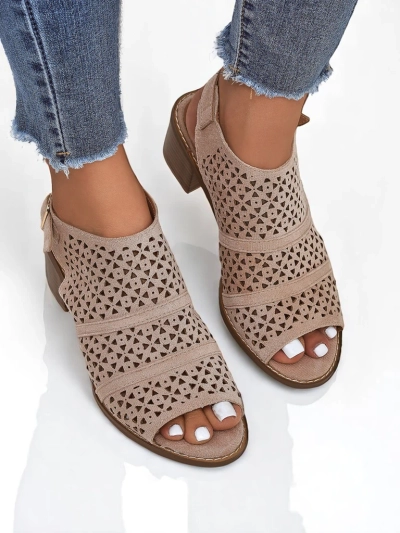 Royalfashion Ženski sandali s peto z zračnim vzorcem Elira