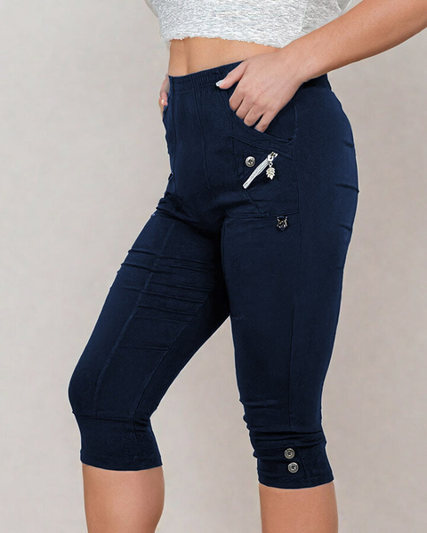 Royalfashion Ženske hlače iz blaga 7/8 PLUS SIZE