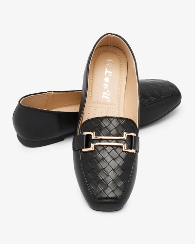Royalfashion Czarne damskie mokasyny Bulerol
