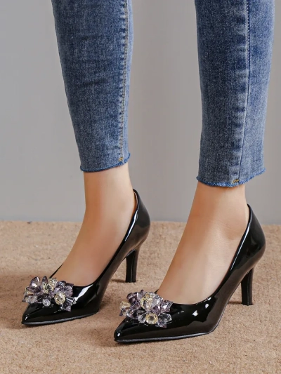 Royalfashion Sijajne ženske stiletto pete s mrežico Ellona