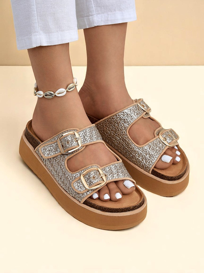 Royalfashion Ženski natikači s platformo Nora Woven