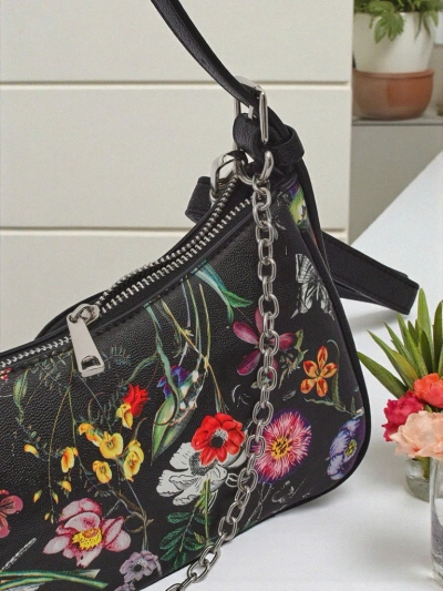 Royalfashion Majhna ženska torbica iz eko usnja z cvetličnim vzorcem Lily Bloom