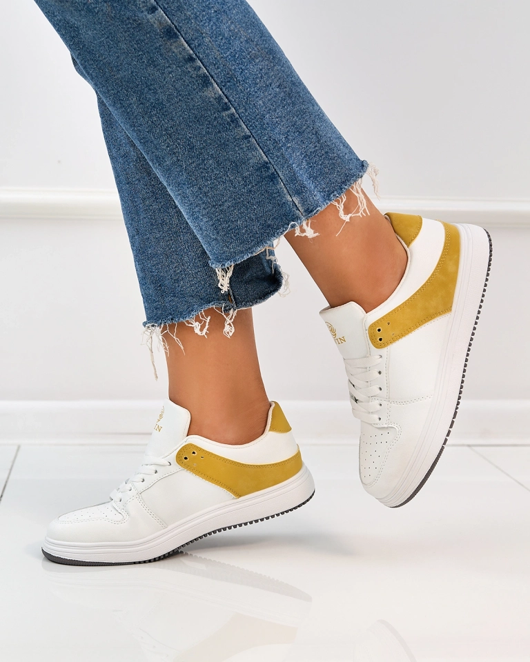 Royalfashion Mustard white ženski športni copati Elevace