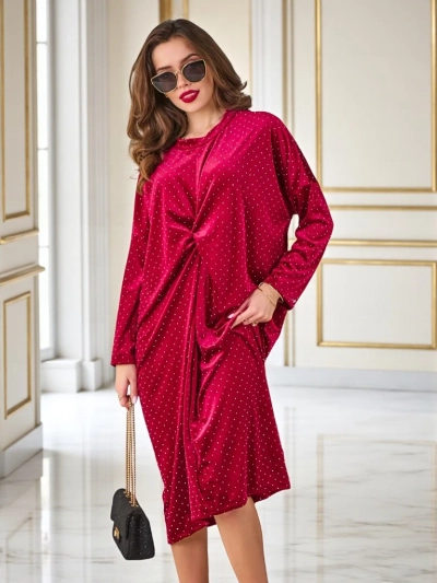 Royalfashion Ženska obleka z nabiranjem