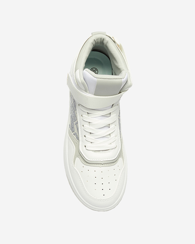 Royalfashion Białe damskie wysokie sneakersy sportowe Xosa