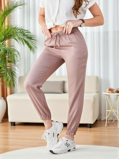 Pantaloni in Eleganza Lyocell Brązowy