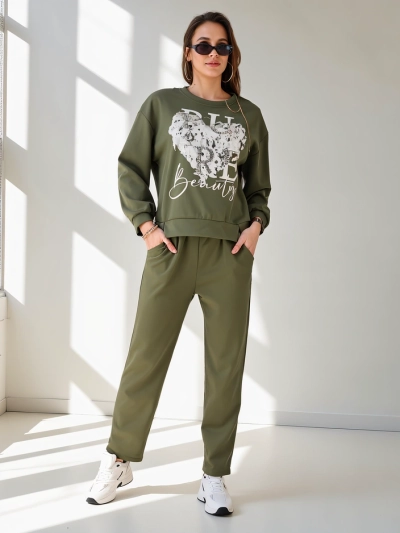 Royalfashion Ženski viskozni komplet s potiskom