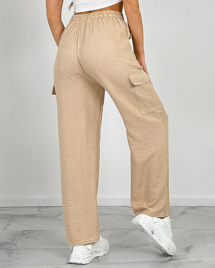 Royalfashion Ženske široke hlače z žepi