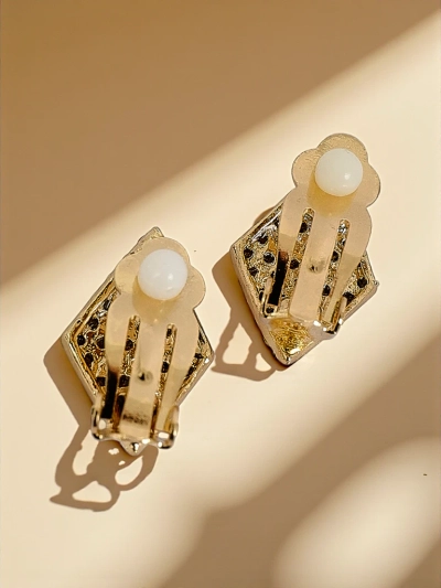 Royalfashion ženski uhani s sponko in cirkoni