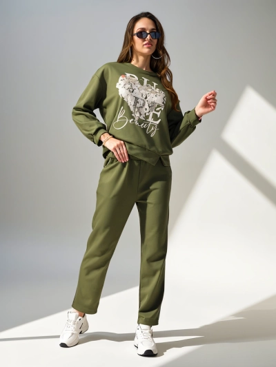 Royalfashion Ženski viskozni komplet s potiskom