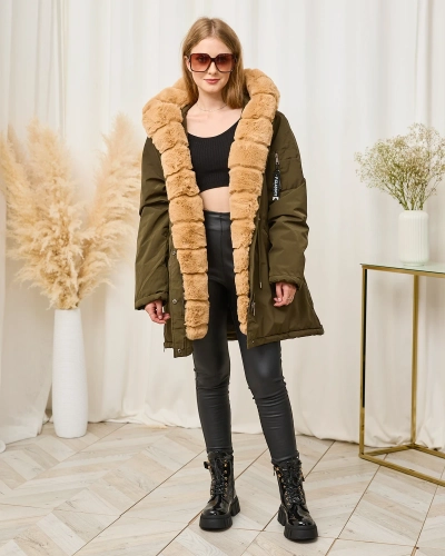 Royalfashion Zielona kurtka zimowa damska PLUS SIZE