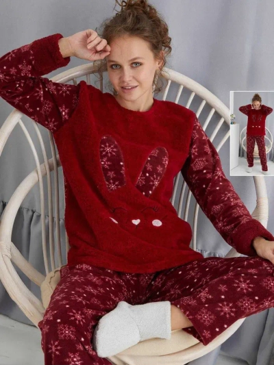 Royalfashion Ženske pižame z zajčkom, pletenina