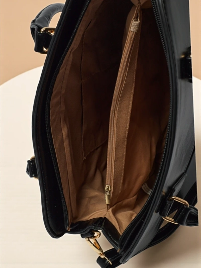 Ženska shopper torbica iz eko usnja z reliefom Iron Lace