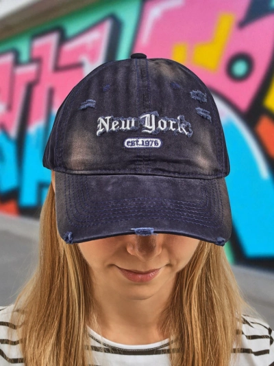 Royalfashion Kapa s šiltom New York 1976 z obledelimi deli