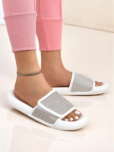 Royalfashion Dámske šľapky s plochou podrážkou Sparkle Step