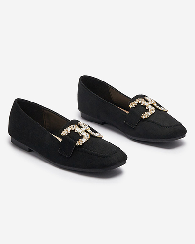 Royalfashion Czarne mokasyny damskie Jaorica