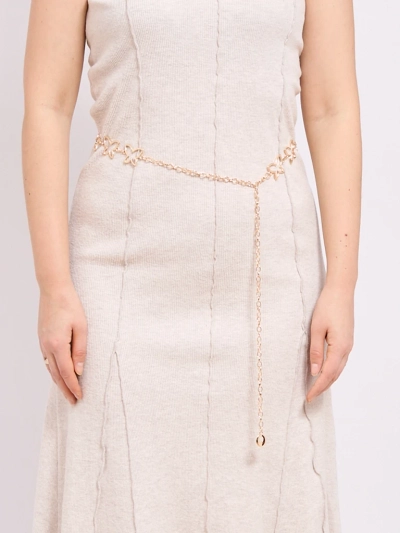 Ženski kovinski pas Aurelia Motyl z elegantno verižico – 115 cm