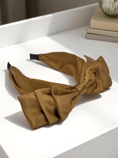 Royalfashion Satenski obroč za lase s pentljo Celine