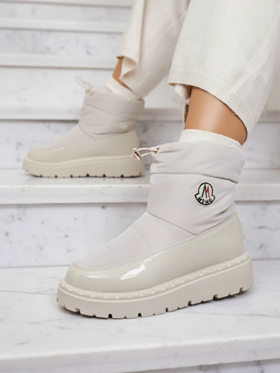 Royalfashion Ženski snežni škornji v krem barvi Ireda