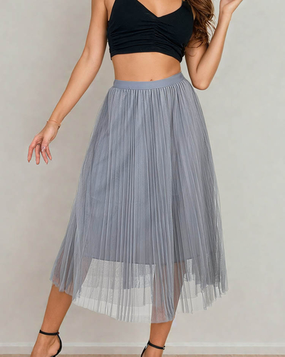 Royalfashion Žensko dvoslojno midi krilo