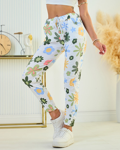 Royalfashion Ženske hlače iz tkanine s cvetličnim vzorcem