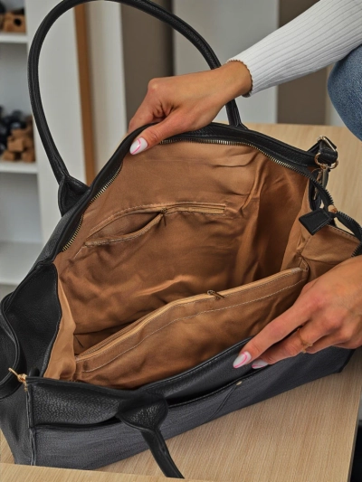 Ženska torba Aristea Nero črna eko usnje 41x31 elegantna