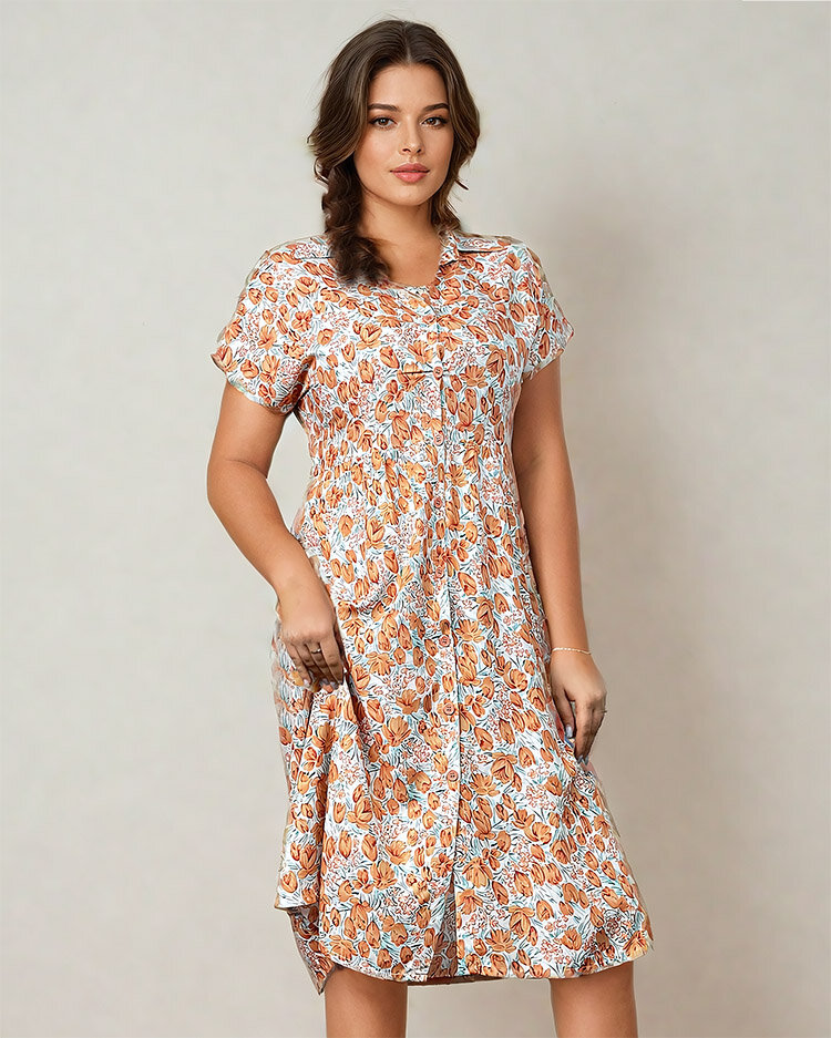 Royalfashion Ženska cvetlična midi obleka