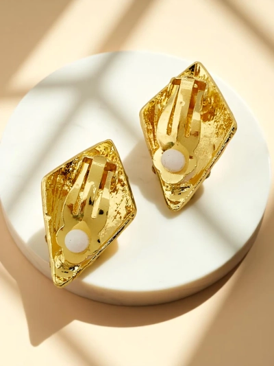 Royalfashion Ženski uhančki na sponko s kubičnim cirkonom