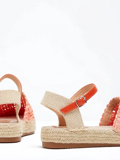 Royalfashion Pomarańczowe damskie espadryle z ażurową cholewką Triumf