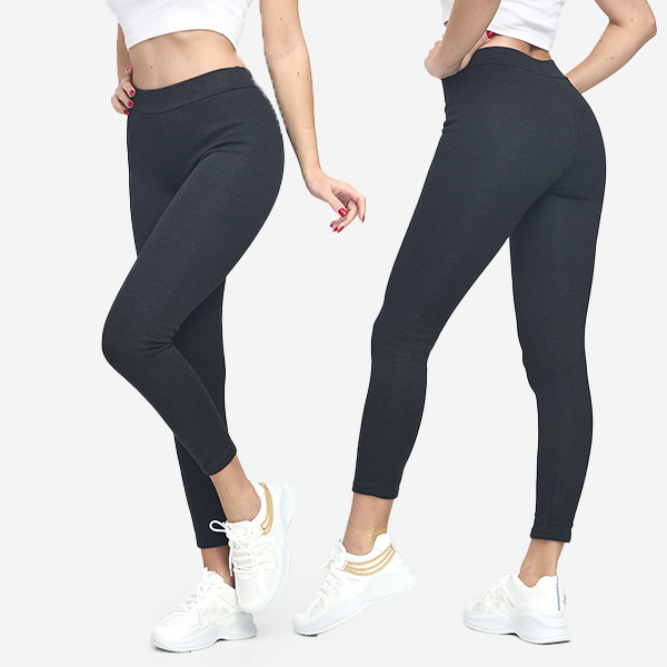 Royalfashion Czarne legginsy damskie z ociepleniem