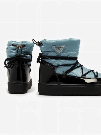 Royalfashion Ženski škornji a'la snow boots v modri barvi Vevnose