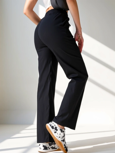 Royalfashion Široke ženske hlače iz blaga s katerim je bombaž