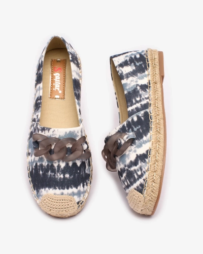 Royalfashion Czarne espadryle damskie z printem Serffio