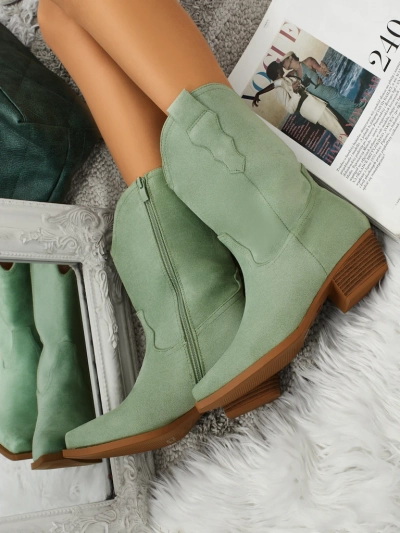 Ženski kavbojski škornji eko semiš SpireHush