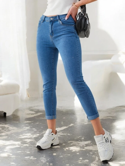 Royalfashion Ženske bombažne oprijete jeans hlače