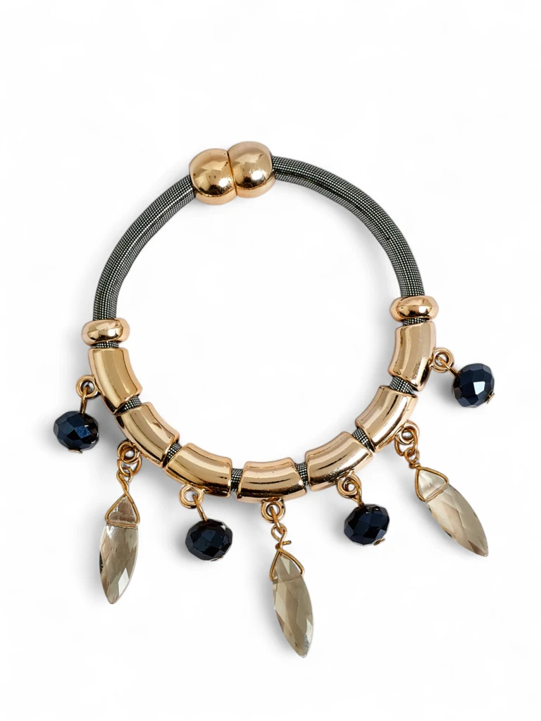 Ženska zapestnica z biseri in bleščicami