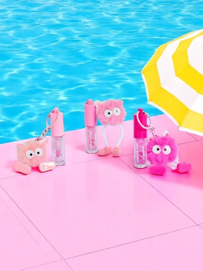 Lip gloss za otroke s kosmatim pošastkom Svetlo roza