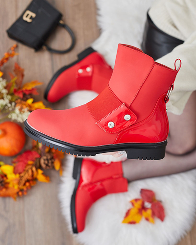 Royalfashion Rdeči mat ženski škornji Setipfa