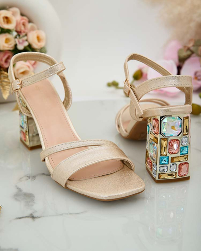 Royalfashion Women's Solepte rhinestone post sandals