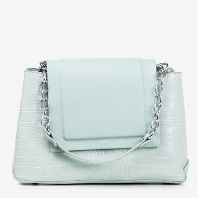 Royalfashion Miętowa damska torebka ze zwierzęcym tłoczeniem