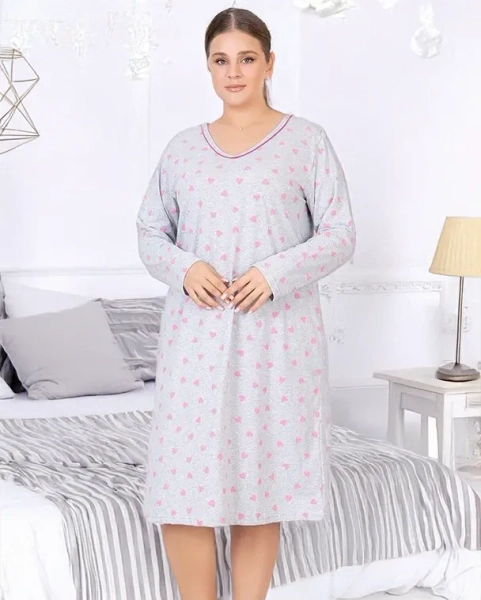 Royalfashion Pamut női hálóing szívekkel NAGY MÉRET