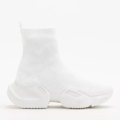 OUTLET Białe damskie wysokie sportowe buty Gohi - Obuwie