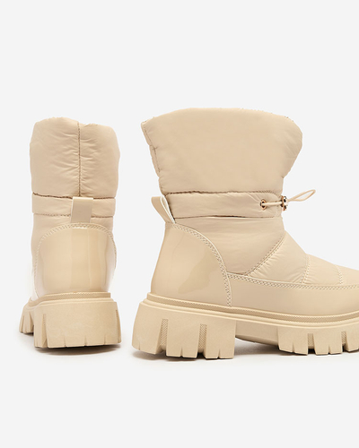 Royalfashion Ženski snežni škornji v bež barvi Sadella