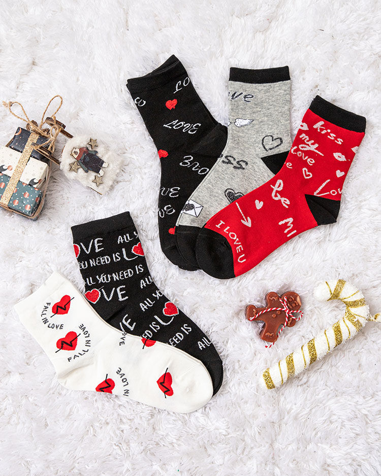 Royalfashion Komplet ženskih dolgih nogavic LOVE 5/pack